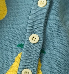 Suéter Cárdigan Verde de Punto con Botones, 100% Algodón, Estampado Animal, Manga Abullonada, para Niños, Otoño, Diseño Personalizado (ODM) - Product Image 6