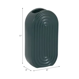 Minimalist Oval Metal Tabletop Vase Handmade Decorative Holder for Fresh Flowers <b>Dried</b> Flowers Pampas <b>Grass</b> - Product Image 3