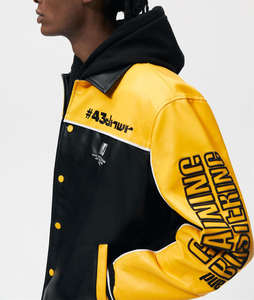 Blouson Moto Vintage en Cuir pour Homme – Veste Personnalisée d'Automne avec Col Rabattu, Bordure Côtelée et Écussons Imprimés en Relief – Vente en Gros - Product Image 4