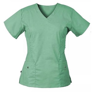 High Quality V Neck Hospital <b>Scrub</b> <b>Sets</b> Women Cotton Polyester Spandex Soft Stretchy Fabric Custom logo Summer Use <b>Scrub</b> <b>Sets</b> - Product Image 4