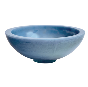 Vente en gros de bols de service faits à la main en résine écologique de haute qualité, de couleur bleue marbrée, design moderne, vaisselle de mariage pour offrir en cadeau - Product Image 3