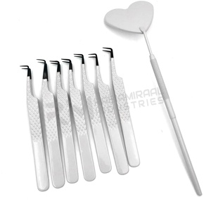 Pinzas de Alta Calidad RMI de 90 Grados para Extensión de Pestañas, Fabricante de Pinzas con Punta de Fibra, Color Negro Mate, Mega Volumen - Product Image 1