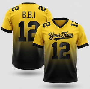 เสื้อรักบี้สีน้ำเงินอมเขียวไล่เฉดสีดำ แบบแห้งเร็ว พิมพ์ลายแบบ Sublimation สำหรับผู้ใหญ่ จำหน่ายเสื้อรักบี้แบบขายส่ง - Product Image 2