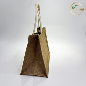 Sac messager en jute avec logo personnalisé, rabat et fermeture magnétique, sac bandoulière écologique pour cadeaux d'entreprise - Product Image 2