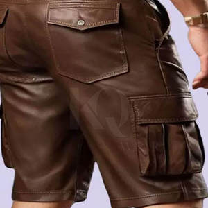 Shorts en cuir doux au toucher pour hommes avec finition durable et design urbain élégant - Product Image 6