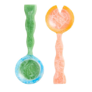 Juego de cuchara y tenedor de resina marmoleada roja, 2 piezas, juego de utensilios ligeros a precio económico - Product Image 6