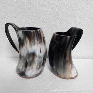 Mug à boire en corne de viking, fabrication indienne, écologique, grande capacité, portable, taille personnalisable, pour boissons chaudes/froides - Product Image 2
