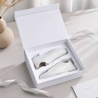 Boîte à chaussures magnétique de luxe écologique avec couvercle pour baskets, logo personnalisé, dorure à chaud et gaufrage, emballage rigide