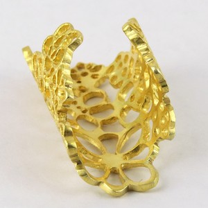 Beautiful Flower Shape Gold Plated Plain <b>Silver</b> <b>925</b> <b>Sterling</b> <b>Silver</b> <b>Rings</b>, <b>925</b> Indian <b>Silver</b> Jewelry - Product Image 3