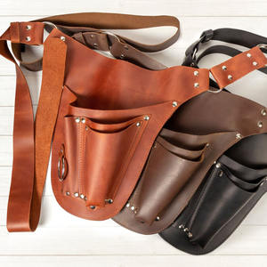 Cinturón de herramientas de cuero genuino resistente para floristería con correa de hebilla ajustable y múltiples compartimentos de almacenamiento en venta. - Product Image 6