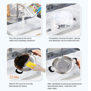 Poudre moussante de décapant de batterie de cuisine d'acier inoxydable de ménage efficace pour la cuisine - Product Image 2