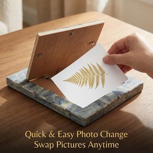 Grey and <b>Gold</b> <b>Frame</b> With Easel Back Stand Picture Display for Table Top, Shelf, Mantle, Gifting & Home Decor - Product Image 4