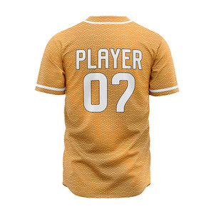 Custom Sublimated Baseball Jersey Button <b>Down</b> Short Sleeve Adult's Unisex Polyester Sport Shirt Softball Uniform Jerseys - Product Image 6