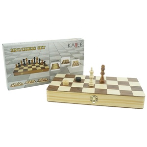 Scacchiera <span class=keywords><strong>in</strong></span> <span class=keywords><strong>Legno</strong></span> all'Ingrosso con Tavola Pieghevole da Viaggio, Giochi da Tavolo 3 <span class=keywords><strong>in</strong></span> 1 per Adulti - Product Image 3