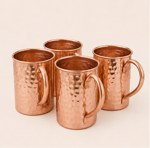 Tazas Moscow Mule de Cobre Sólido de la Más Alta Calidad, Acabado Martillado, Jarra de Cerveza con Asa de Latón, Vajilla de Cobre Premium Sin Revestimiento - Product Image 3