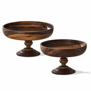 Handcrafted Handmade Wooden Dual Bowl with Decorative Metal Flower Handle <b>Dip</b> & Snack Serving Set for Kitchen Serving & - Product Image 2