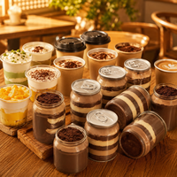 Bocaux en Plastique Transparent Personnalisés OEM/ODM Jetables avec Logo pour Gâteaux, Lait, Desserts, Chocolat, Jus, Smoothies – Boîtes PET avec Couvercles Entièrement Ouvrables