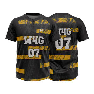 Maillots de baseball universitaires unisexes personnalisés 100% polyester, impression par transfert thermique, nom et numéros d'équipe personnalisés, tissu respirant à séchage rapide - Product Image 6