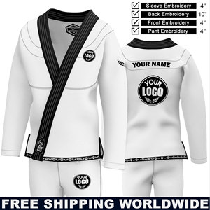 Kimono de Jiu Jitsu Brasileño BJJ con Logotipo Personalizado, Uniforme Profesional de Artes Marciales de Algodón con Tejido Perla para Competencia y Entrenamiento - Product Image 4