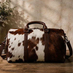 Sac de voyage en cuir de vachette véritable 2026 pour homme, sac de sport en cuir de vachette fait main, sac de voyage grande capacité - Product Image 1