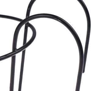 <b>Railing</b> Mounted Flower Pot Basket for Balcony Garden Black Iron Support Holder with Secure Hanging Hooks for Outdoor Indoor - Product Image 2
