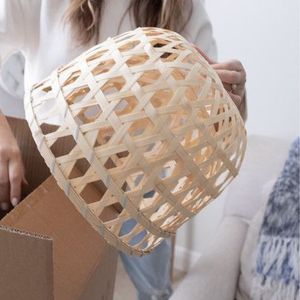 Minimalist Stylish Sustainable Handmade Cane Hanging Lantern <b>Decorative</b> Rattan <b>Ceiling</b> Light Cover for Banquet <b>Wedding</b> <b>Decor</b> - Product Image 5