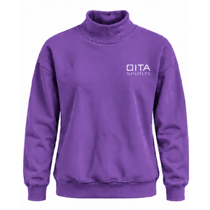 Sudadera de cuello alto para mujer, color violeta, manga larga, holgada, de forro polar, informal, para invierno, estilo urbano - Product Image 1