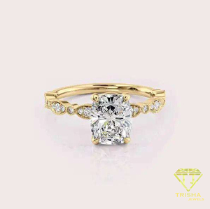 <b>Indian</b> Manufactured Moissanite Engagement <b>Ring</b> for Fine Jewelry Lovers Wedding Celebration and Engagement Available For Sale - Product Image 2