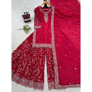 Conjunto de traje de fiesta para mujer con hilo y secuencia de trabajo elegante traje - Product Image 1