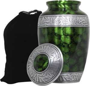 Green Marble Finish Metal <b>Urns</b> for Ashes Classic Memorial Keepsake Metal <b>Urns</b> for Home Decor - Product Image 3