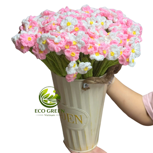 Rama Floral de Flores de Ganchillo Hechas a Mano, Capullo Rosa Artificial para Decoración Rústica del Hogar, Centro de Mesa para Bodas, Regalo - Product Image 3