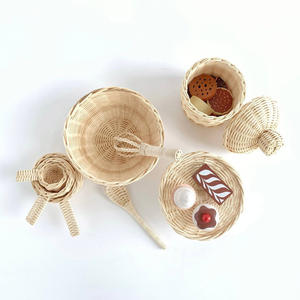 Children <b>toy</b> kitchen utensil adorable rattan spatula <b>toys</b> cooking <b>tool</b> play <b>set</b> for preschooler - Product Image 4