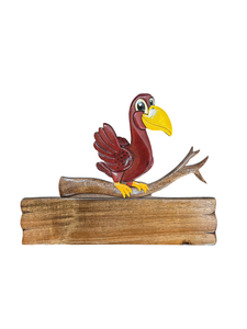 Plaques murales en bois peintes durables du Vietnam, style tropical, avec intarsia, pour porte, motif Hawaï, SAFIMEX - Product Image 6