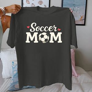 Camiseta de fútbol MOM de algodón puro para mujer, ajuste cómodo - Product Image 2