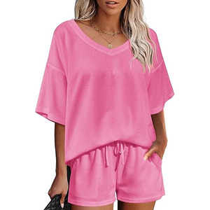 <b>Women's</b> Bamboo V-Neck T-Shirt Short Sleeve Casual Natural Soft Breathable Eco-Friendly Lightweight Print Hole Regular Fit - Product Image 4