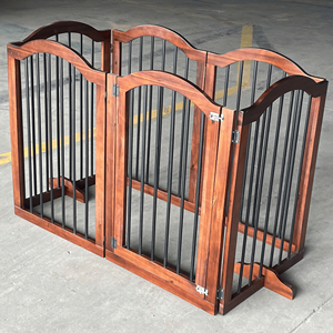 Clôture de Sécurité pour Animaux de Compagnie en Bois, Pliable, Réglable, Portable, Moderne, Luxe, Solide, Autoportante, Vente en Gros, ODM, OEM - Product Image 4