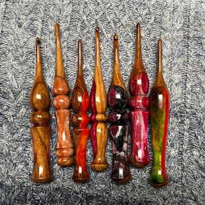 Handmade Wooden Resin <b>Crochet</b> <b>Hook</b>-Ergonomic Eco-Friendly Durable Round Shape Customizable Length & Thickness - Product Image 1