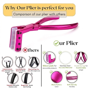 Professional Tape Extension Sealing Pliers with Soft Silicone Jaws Stainless Steel Construction Non Slip Handle Dual Spring - Product Image 5