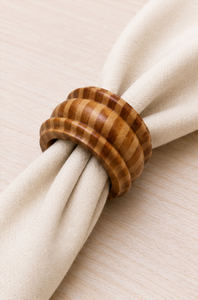 Anneau de serviette en bois de 5 cm de large, design traditionnel chinois, accessoire de table durable - Product Image 3