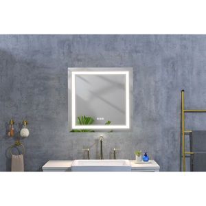 Specchio LED Intelligente da Bagno 36x36 Pollici, Montaggio a Parete con Illuminazione Frontale e Posteriore, Antiappannamento, Funzioni Smart con Memoria - Product Image 4