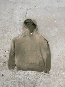 Sudadera con Capucha Oversize para Hombre, Teñido Degradado, Algodón French Terry, Estilo Casual de Otoño, Corte Regular, con Bolsillo, Tejido de Punto - Product Image 4