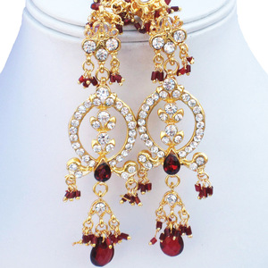 Luxury Bridal Engagement Necklace Earring Headpiece Set Copper Alloy Zircon Flower Design Vintage Wedding Anniversary Party - Product Image 2
