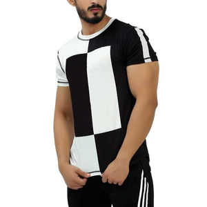 T-shirt pour homme en tissu confortable fabriqué en usine avec style personnalisé / T-shirts décontractés pour homme en microfibre de haute qualité à manches courtes personnalisés - Product Image 3