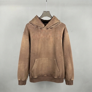 Sweat-shirt à capuche de qualité supérieure pour homme, coupe oversize, épaules tombantes, 100% coton molletonné, effet délavé. - Product Image 3