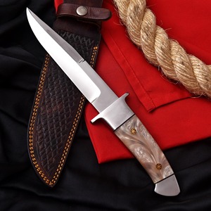 Cuchillo de caza de acero inoxidable con hoja de punta caída y filo recto, mango de resina, grado industrial, supervivencia al aire libre - Product Image 4