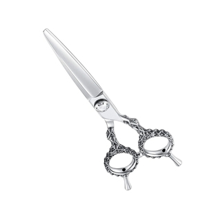 Ciseaux de barbier ergonomiques, lame incurvée en acier inoxydable, pour droitiers, ciseaux de coupe de cheveux professionnels, salon, anneau antidérapant - Product Image 3