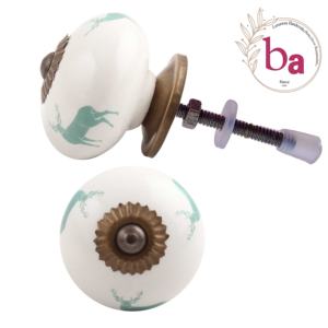 Boutons en céramique de renne vert forêt industriel vente chaude tiroir armoire poignée tire pour armoire cuisine chambre salle à manger - Product Image 1