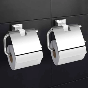 Porte-papier toilette mural moderne en acier inoxydable avec étagère supérieure, résistant à la rouille, support pour rouleau de papier toilette pour salle de bain - Product Image 3
