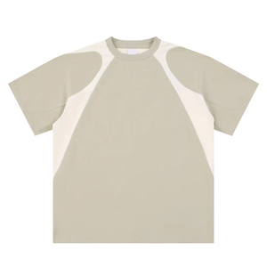 Lulu Wholesale Custom Vintage Two Tone Silk Screen Printed Front Baggy Men's Oversize Short Sleeve Eco-Friendly <b>T</b>-Shirt 100% - Product Image 3