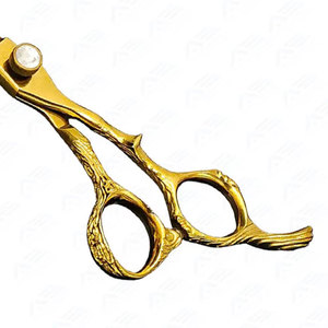 Ciseaux de coiffure professionnels en acier inoxydable pour barbier, outils de coiffage et d'éclaircissement des cheveux avec design à dents coupantes - Product Image 5